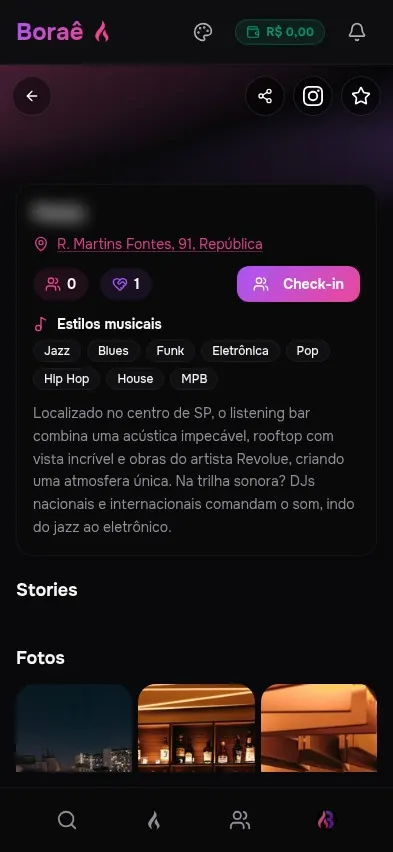 Boraê app - Detalhes do lugar